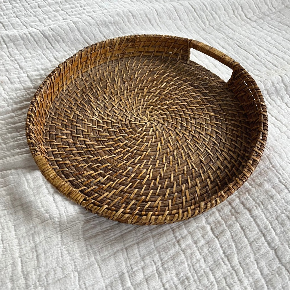 Natural Rattan Round Tray - Picture 4 of 8